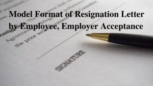 Model Format Of Resignation Letter By Employee Employer Acceptance