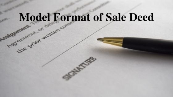 Model Format of Sale Deed
