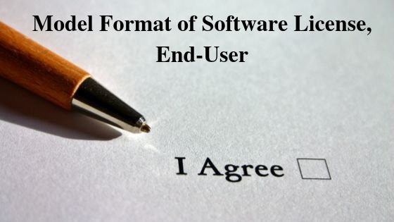 Model Format of Software License, End-User
